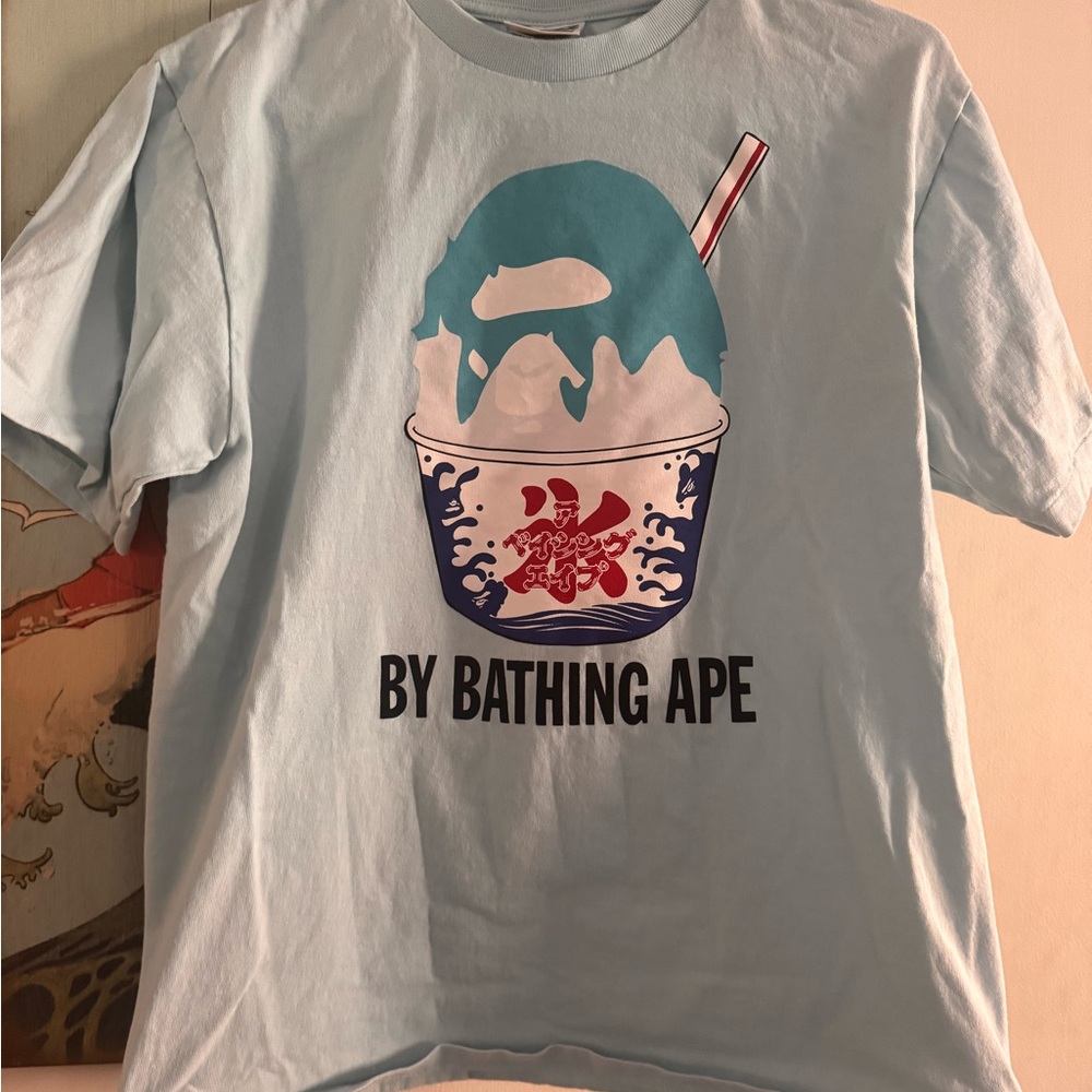 Bape Light Blue Tee with Graphic